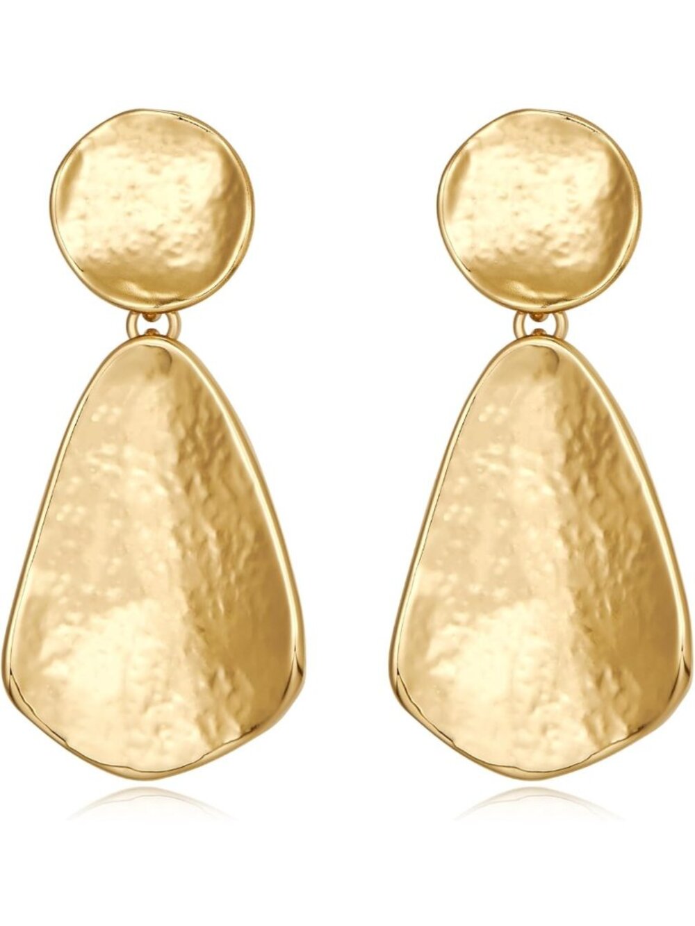 Trendy Gold Plated Chunky Geometric Dangle Earrings for Women - Two-Tone